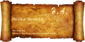 Holka Arnold névjegykártya
